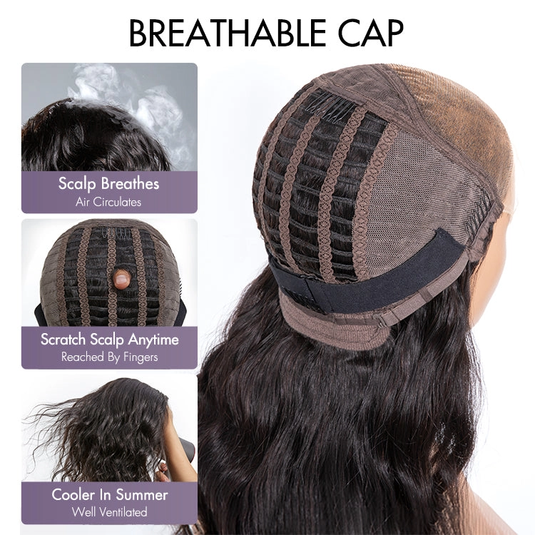 1 SEC INSTALL WIG | Gorgeous Natural Black Loose Wave 5x5 Closure Lace Glueless Short Wig 100% Human Hair | Large & Small Cap Size