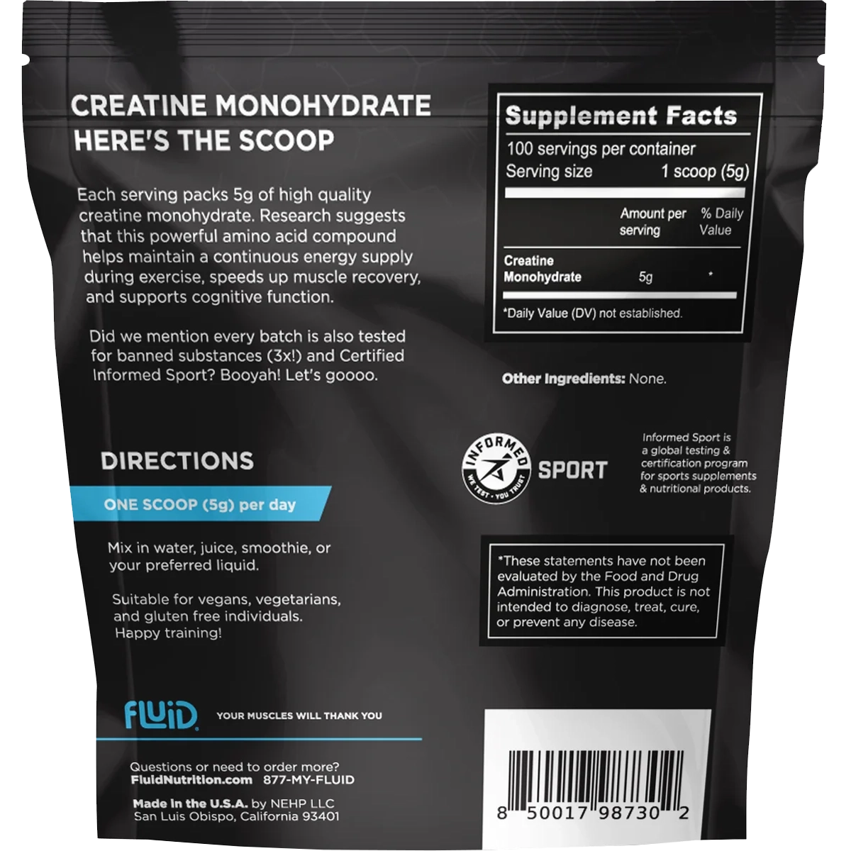 100% Creatine Monohydrate (30 Single Servings)