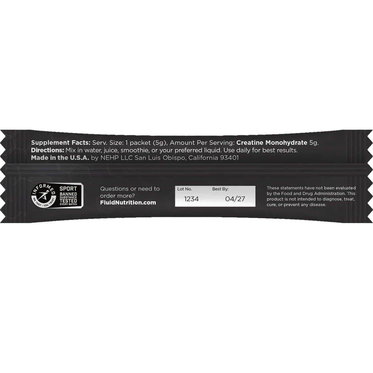 100% Creatine Monohydrate (30 Single Servings)