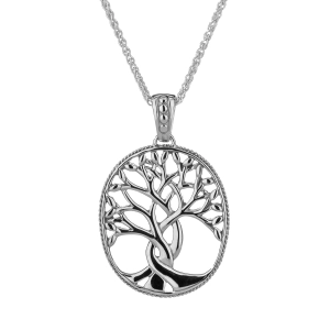 14K White Gold Tree of Life Pendant Large