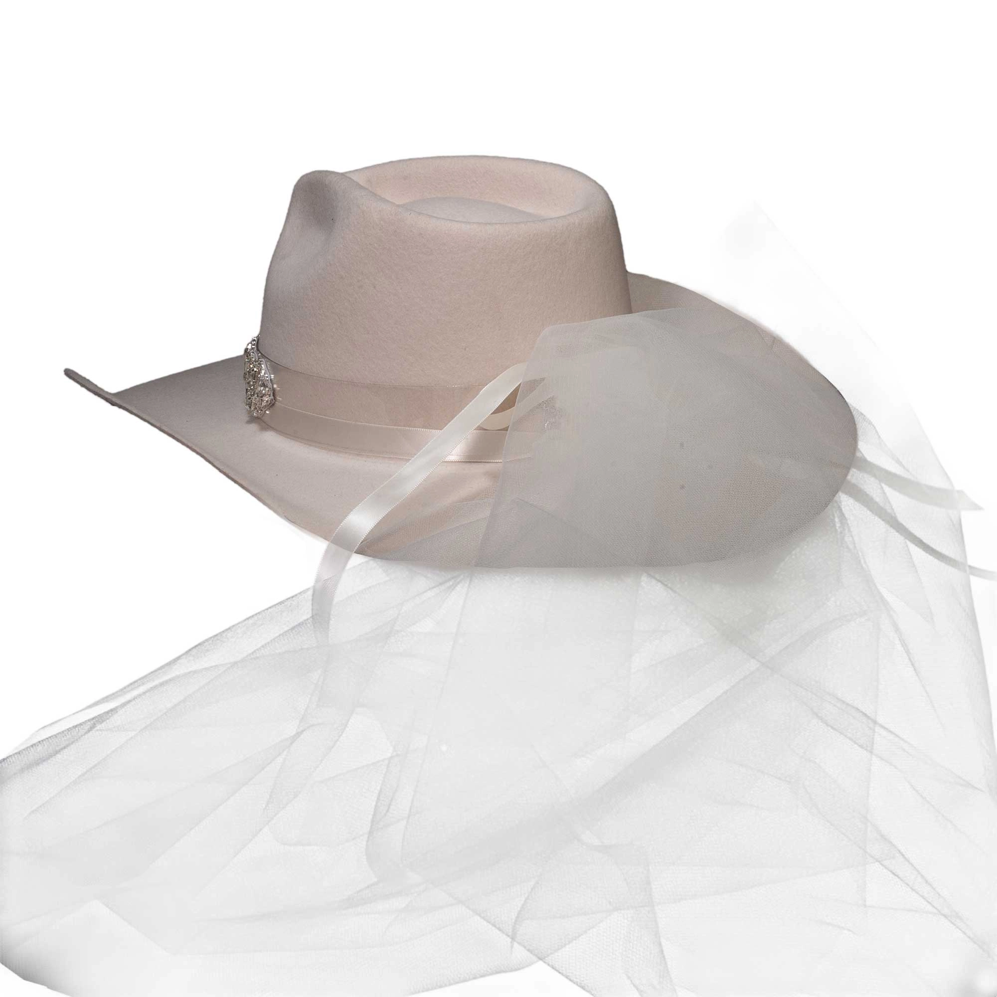American Hat Makers Juliet - Womens Bridal Felt Cowboy Hat