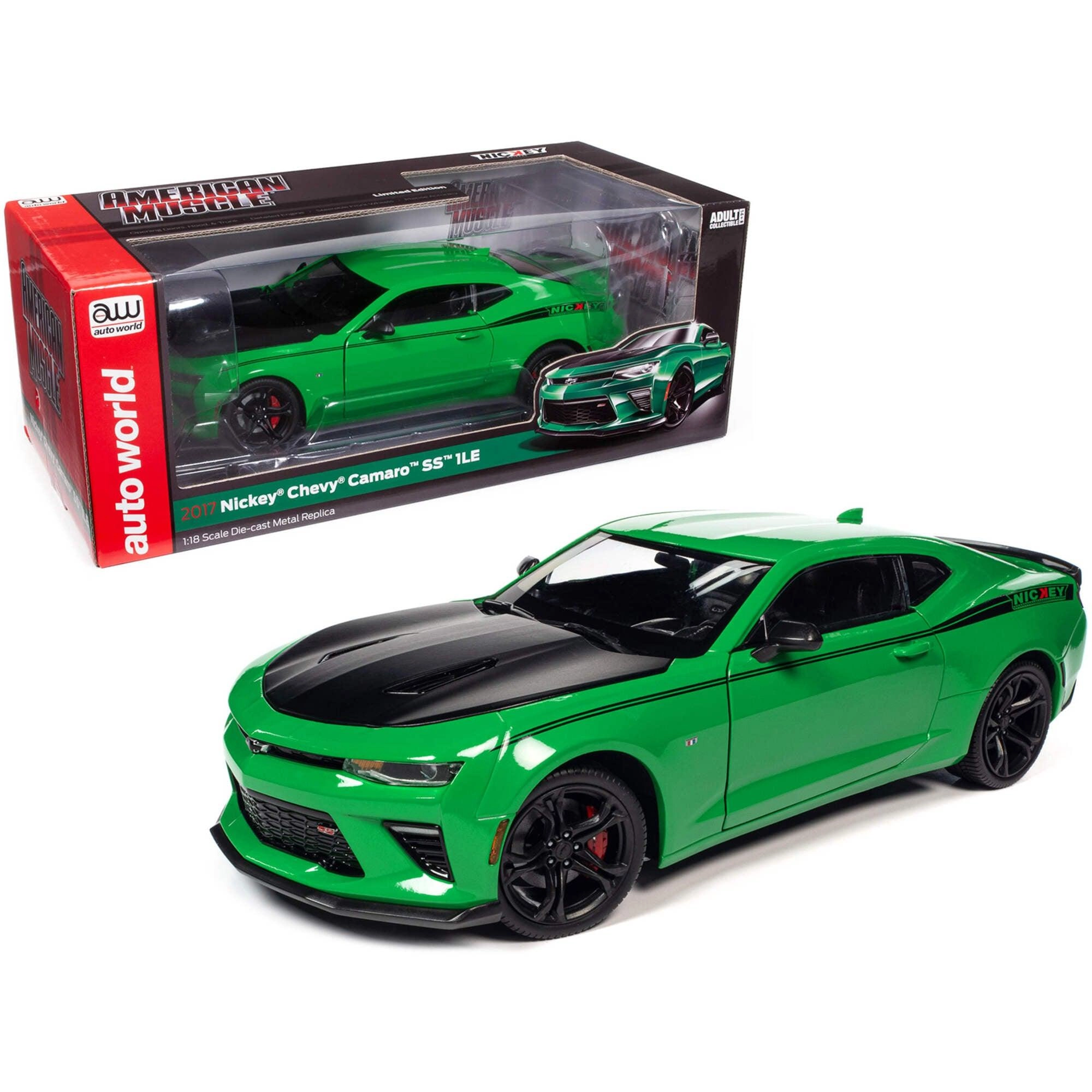 Autoworld Model Car - 1/18 Scale Green 2017 Chevrolet Nickey Camaro SS 1LE Krypton