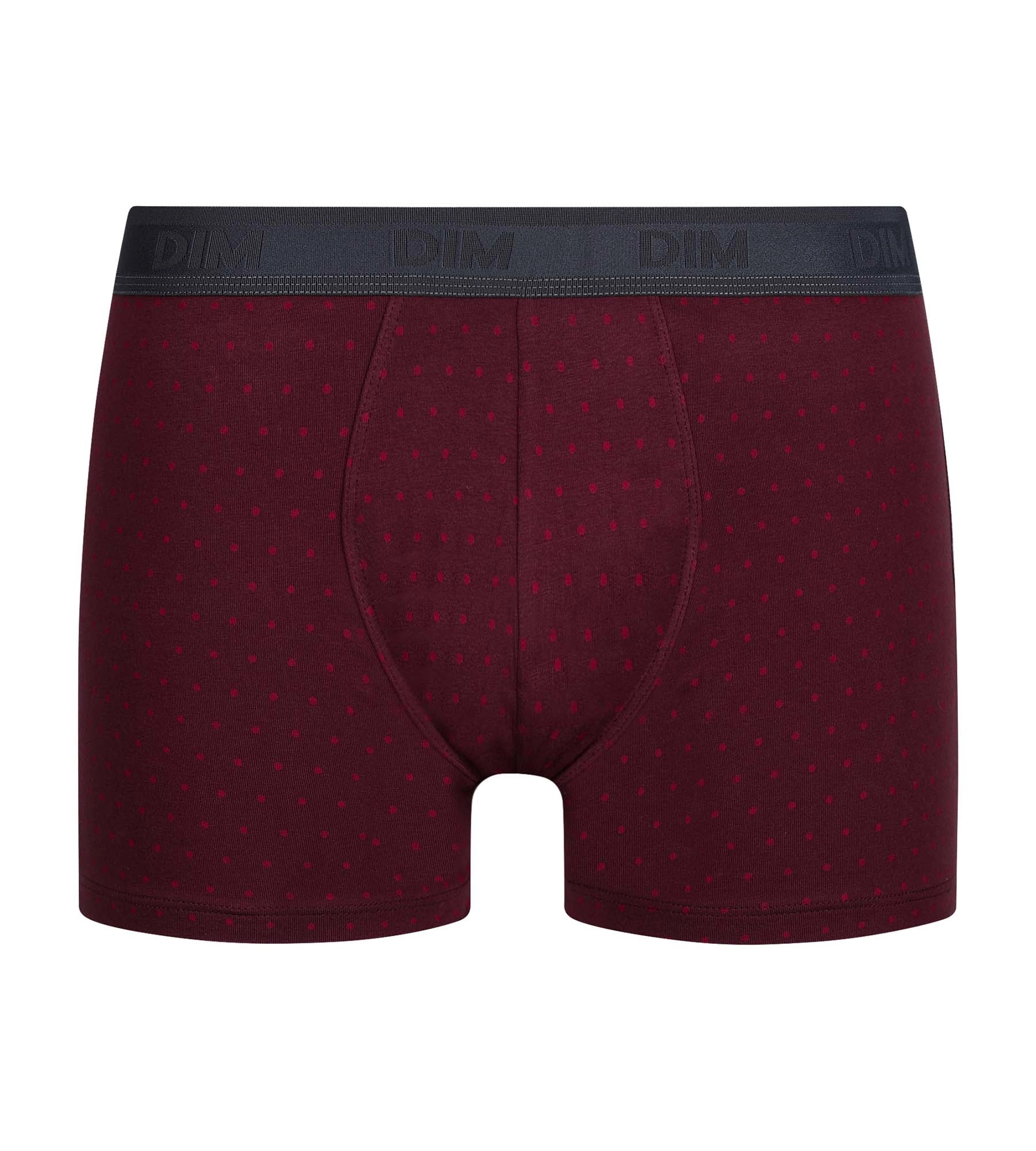 Boxer homme en coton stretch Rubis à pois Dim Fancy