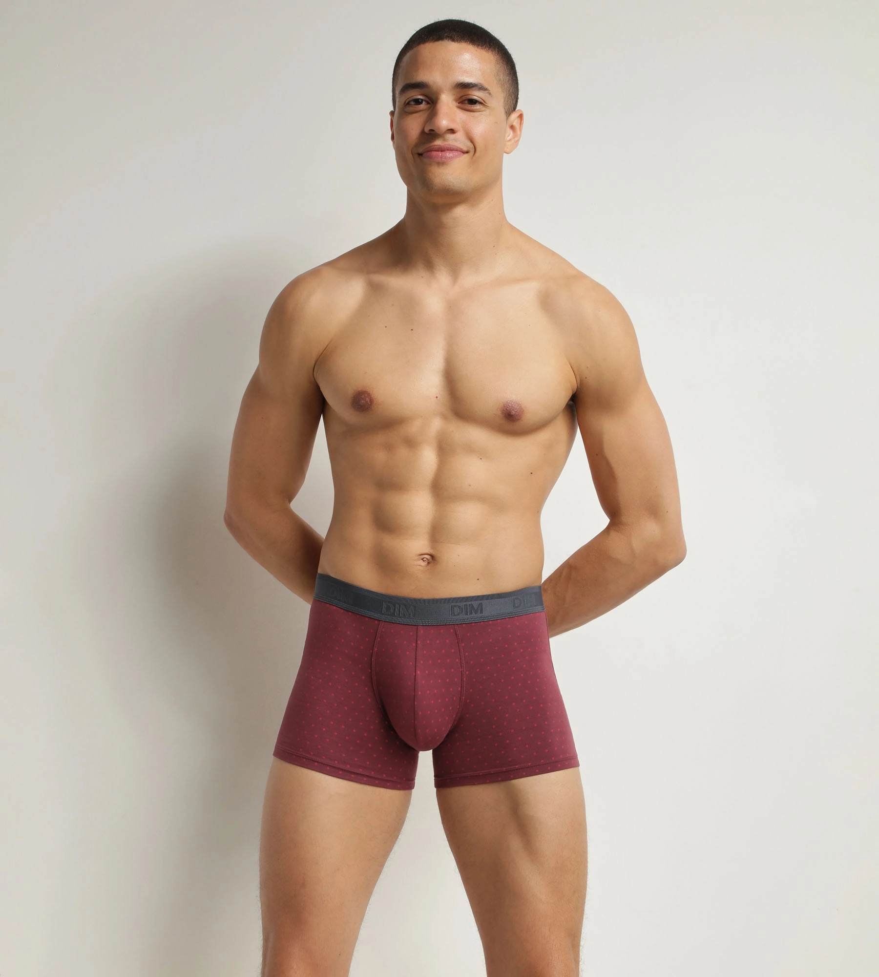 Boxer homme en coton stretch Rubis à pois Dim Fancy