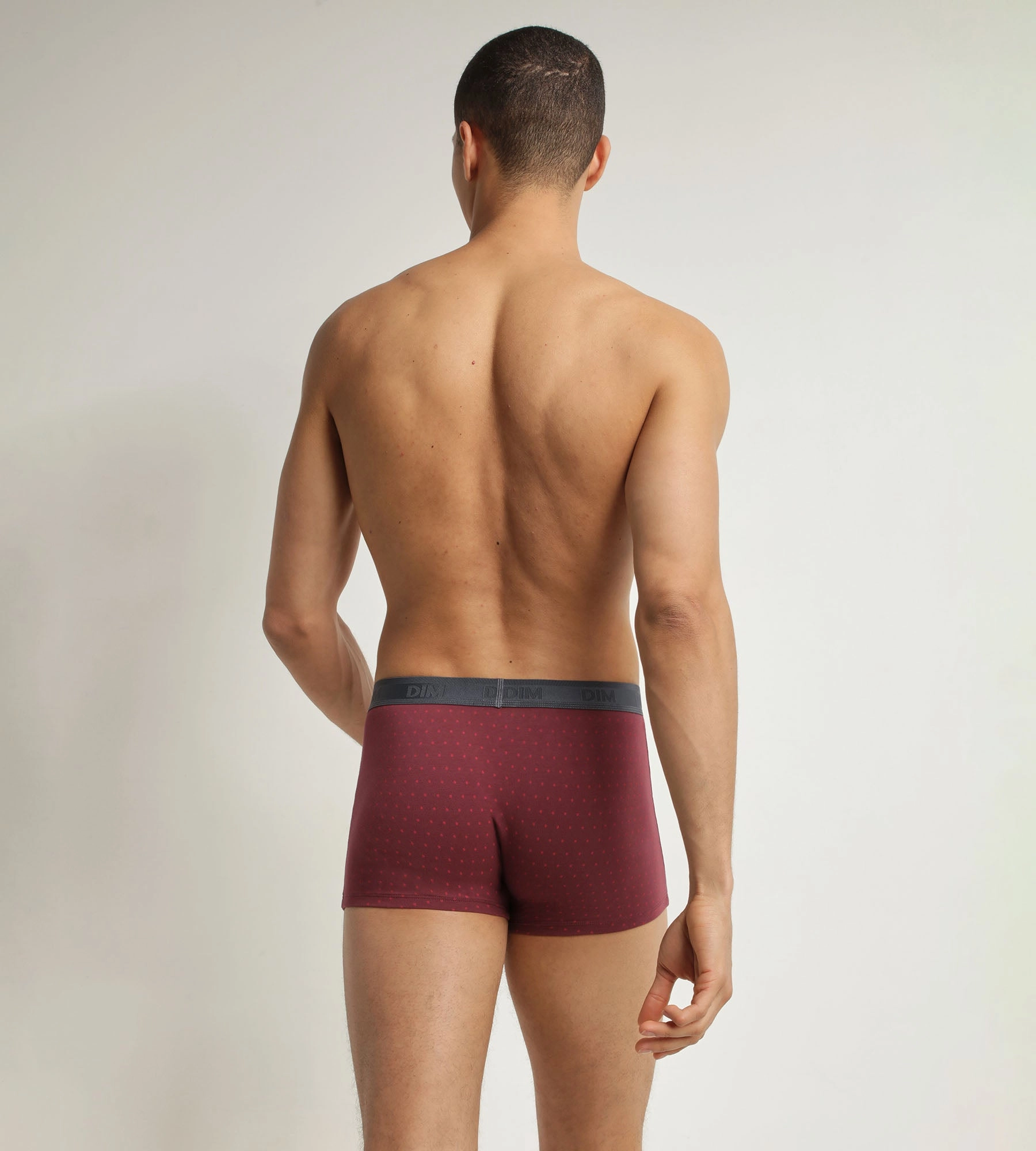 Boxer homme en coton stretch Rubis à pois Dim Fancy