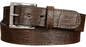 Brown American Alligator Leather Belt for Men: Max Thickness