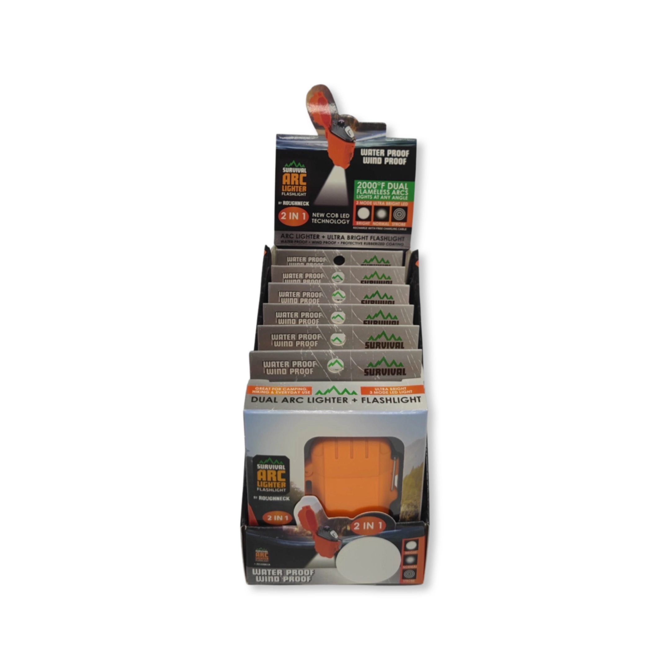 Electric Arc Lighter with LED Flashlight - 6 Pieces Per Retail Ready Display 25913