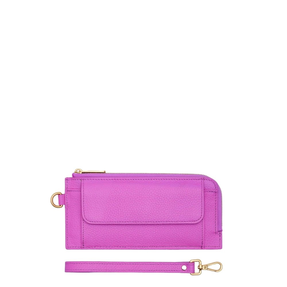 Everyday Leather Slimline Wallet -- Fuchsia