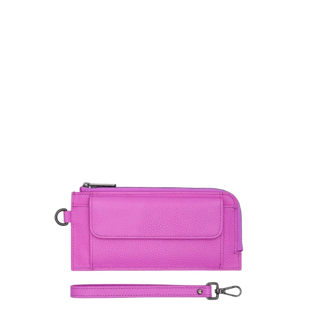Everyday Leather Slimline Wallet -- Fuchsia