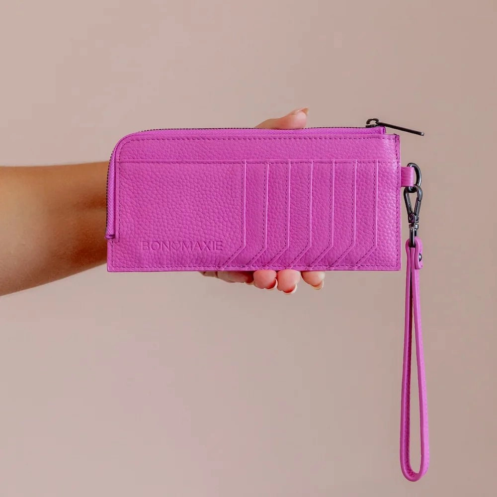 Everyday Leather Slimline Wallet -- Fuchsia