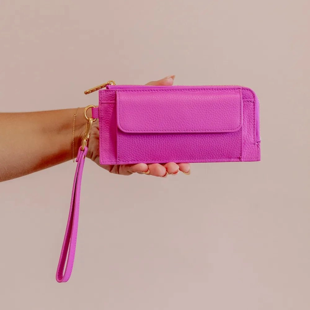 Everyday Leather Slimline Wallet -- Fuchsia