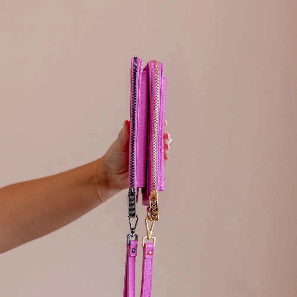 Everyday Leather Slimline Wallet -- Fuchsia