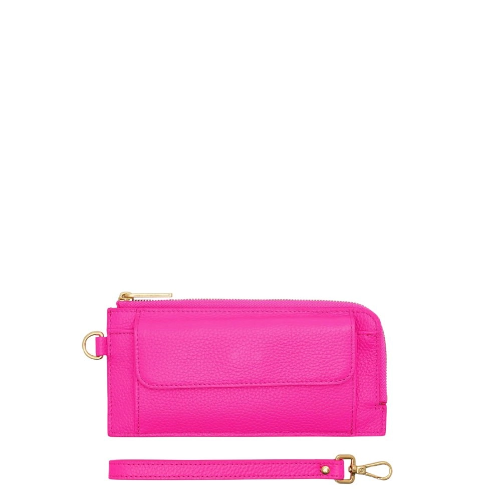 Everyday Leather Slimline Wallet -- Neon Pink