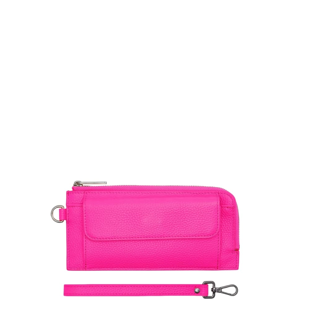 Everyday Leather Slimline Wallet -- Neon Pink