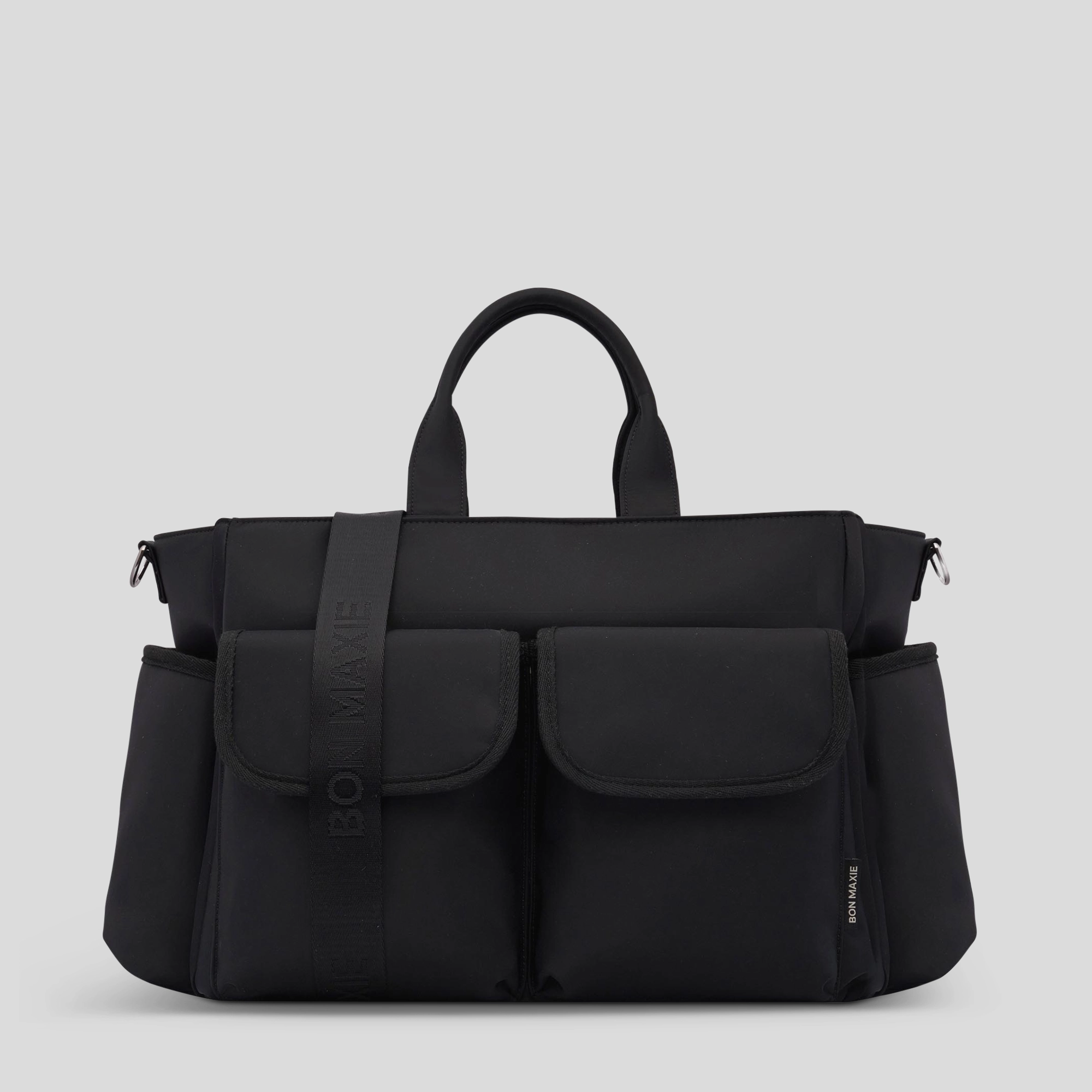 Everyday Multi-Pocket Tote Bag -- Black Nylon