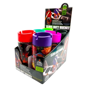 Full Print Glass Butt Bucket Ashtray - 6 Per Retail Ready Display 24948
