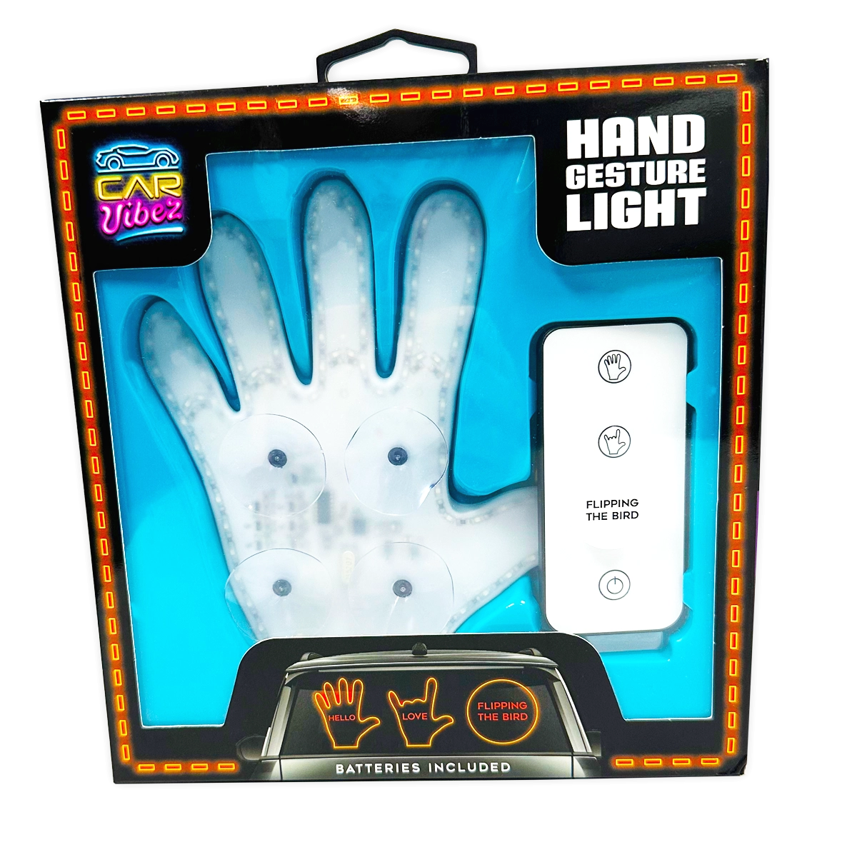 Hand Gesture Lighted Suction Cup Mount Sign with Remote - 6 Pieces Per Retail Ready Display 24454
