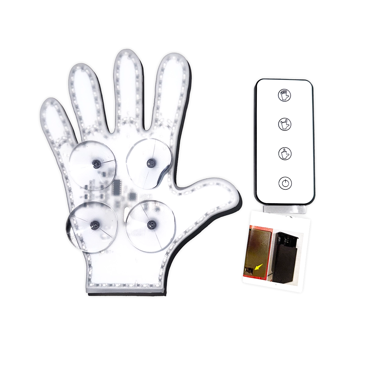 Hand Gesture Lighted Suction Cup Mount Sign with Remote - 6 Pieces Per Retail Ready Display 24454