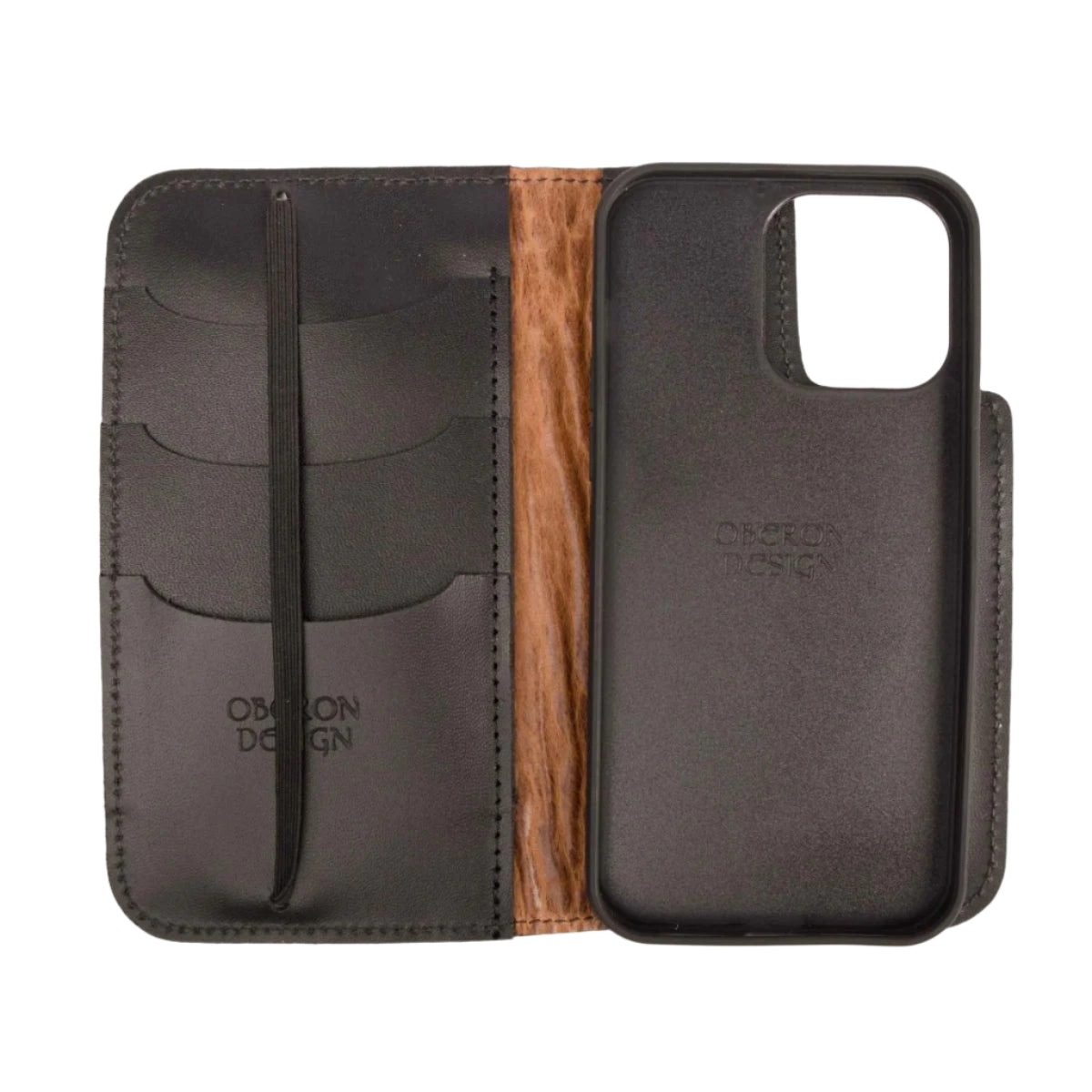 HAPPY EXTRA, iPhone 14 Pro Max Wallet Folio Case, Shrunken Bison in Tobacco