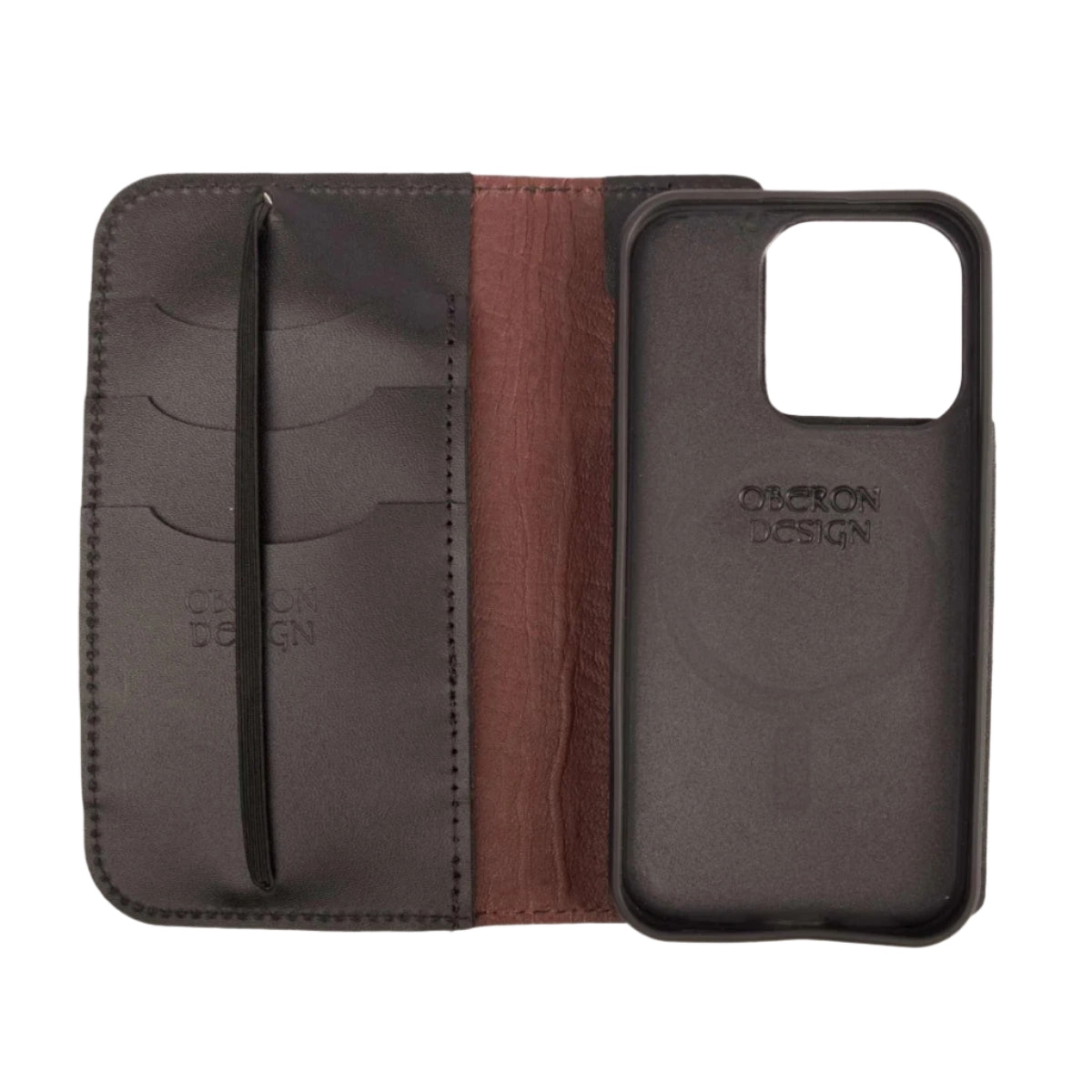 HAPPY EXTRA, iPhone 15 Pro Wallet Folio Case, Sugar Skull in Wine