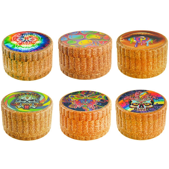 Hemp Resin 4 Piece Grinder with Magnetic Closure - 6 Pieces Per Retail Ready Display 22061