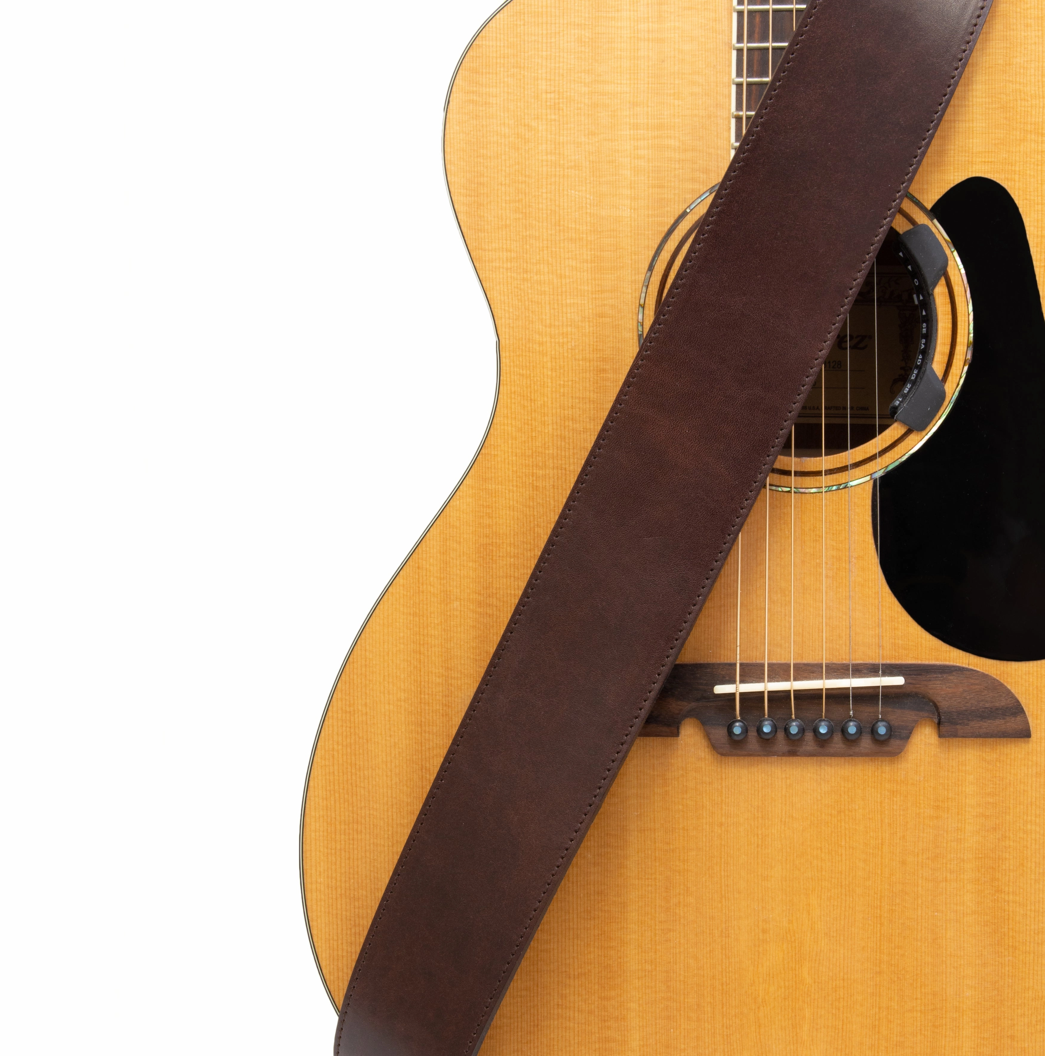 La Grange - Brown Lightweight Hand Stained Full Grain Leather Guitar Strap