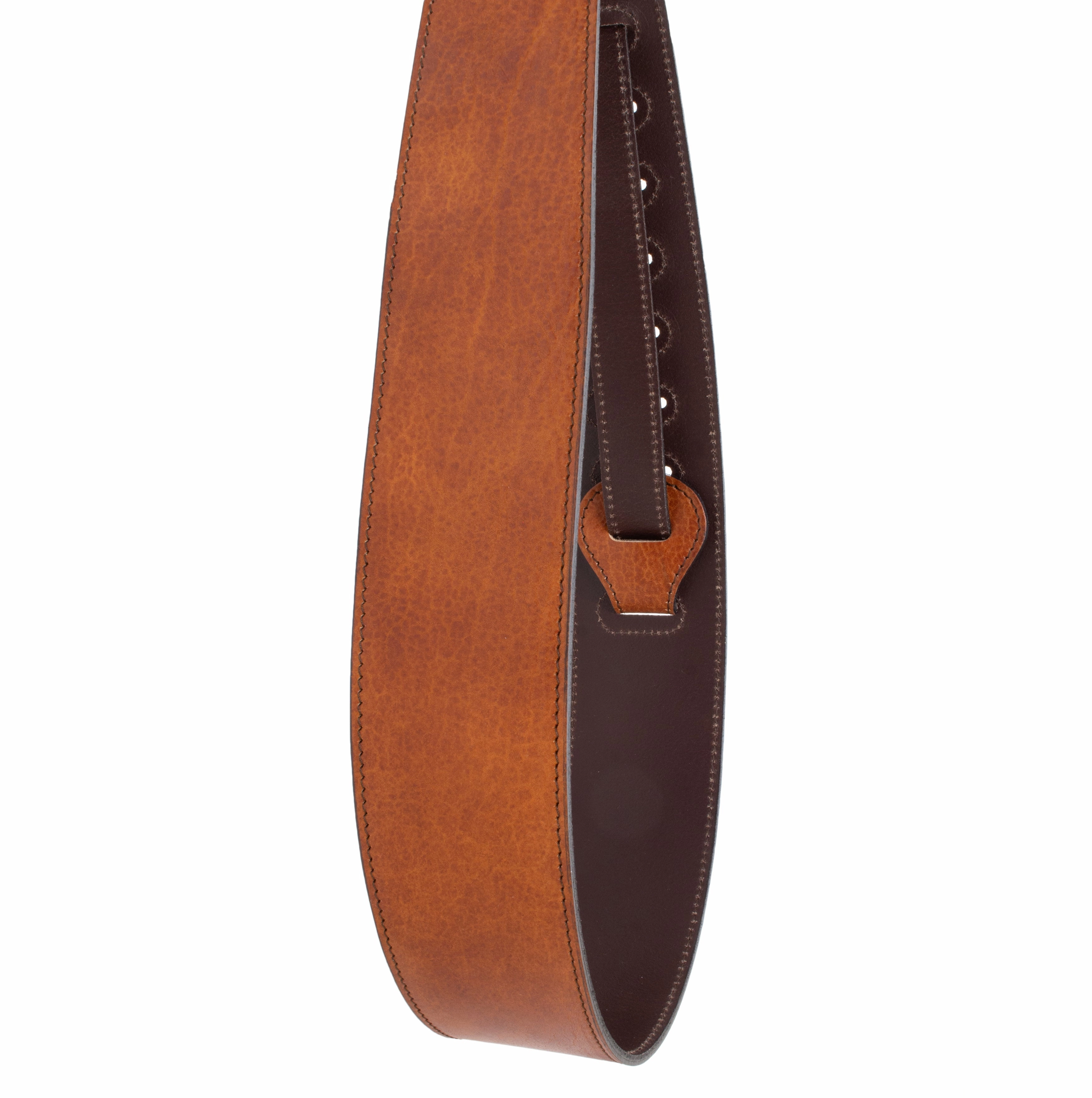 La Grange - Brown Lightweight Hand Stained Full Grain Leather Guitar Strap