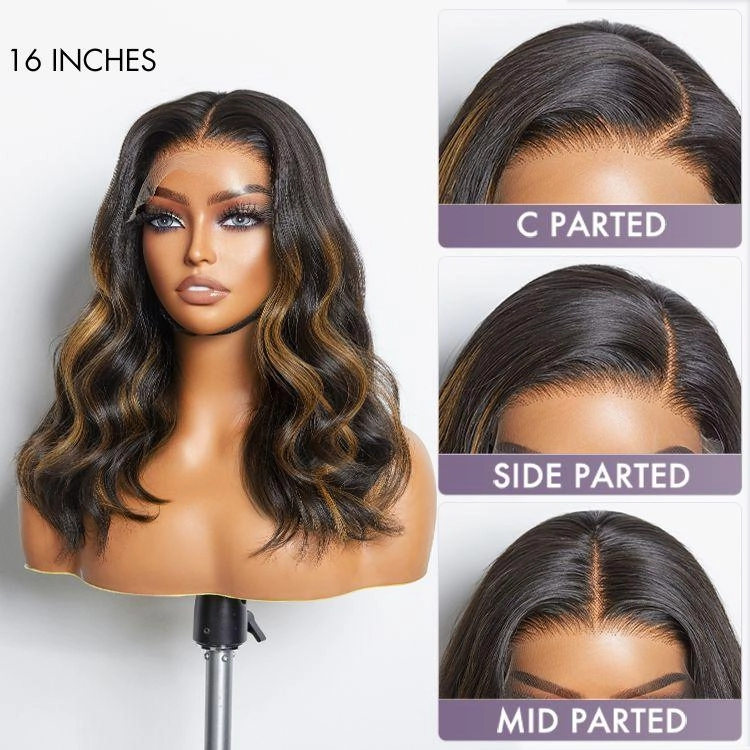 Limited Design | Blonde Piece Highlights Loose Wave Glueless 5x5 Closure HD Lace Wig | Large & Small Cap Size