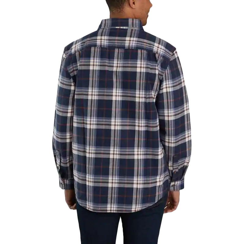 Men's Loose Fit Heavyweight Flannel Long-Sleeve Plaid Shirt