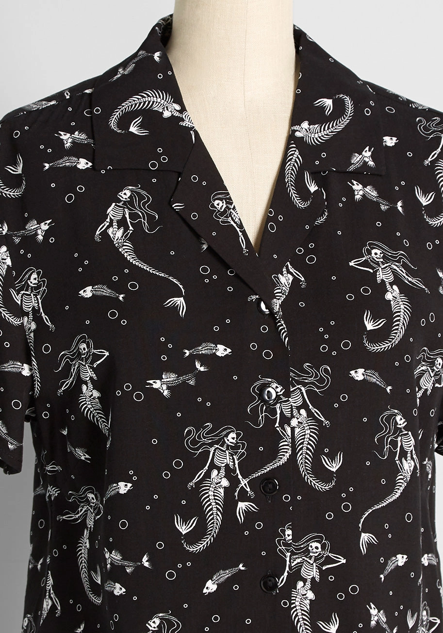 Mermaid Afterlife Button-Up Top