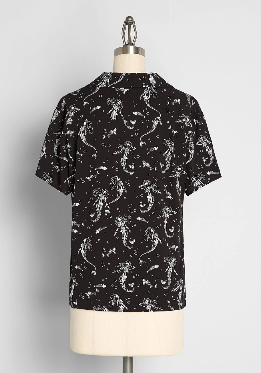 Mermaid Afterlife Button-Up Top