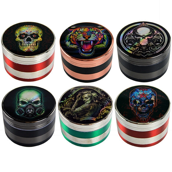 Metal 4 Piece Grinder with Magnetic Closure - 6 Pieces Per Retail Ready Display 23947