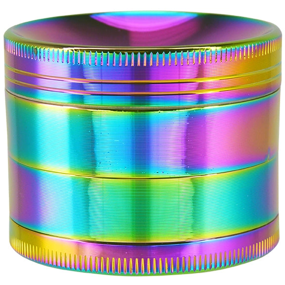 Metal 4 Piece Rainbow Grinder with Magnetic Closure - 6 Pieces Per Retail Ready Display 24839