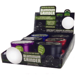 Metal Glow in The Dark 4 Piece Grinder 63Mm - 6 Pieces Per Retail Ready Display 22063