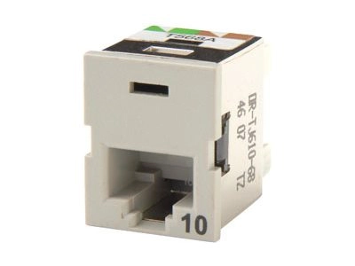Ortronics Clarity10G TracJack - Modular insert - T568A/B, 180ï¿½ - recessed mount - CAT 6a - red - 1 port TJ610-42