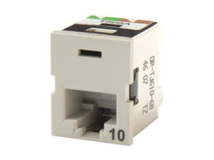 Ortronics Clarity10G TracJack - Modular insert - T568A/B, 180ï¿½ - recessed mount - CAT 6a - red - 1 port TJ610-42