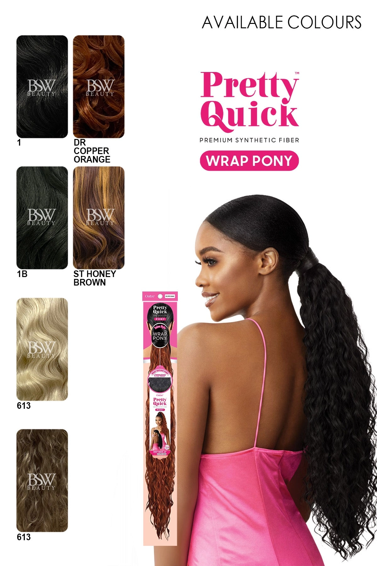 OUTRE PRETTY QUICK PONYTAIL DEEP WAVE 24"
