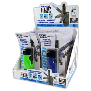 Pivot Head Flip Torch Lighter Blister Pack - 12 Pieces Per Retail Ready Display 25927Mn