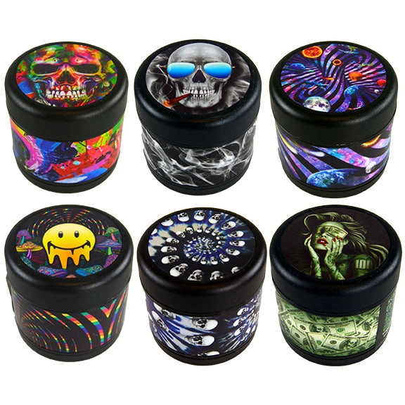 Plastic 4 Piece Grinder with Magnetic Closure - 6 Pieces Per Retail Ready Display 22523