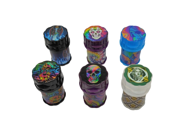 Plastic 4 Piece Grinder with Storage- 6 Pieces Per Retail Ready Display 22576