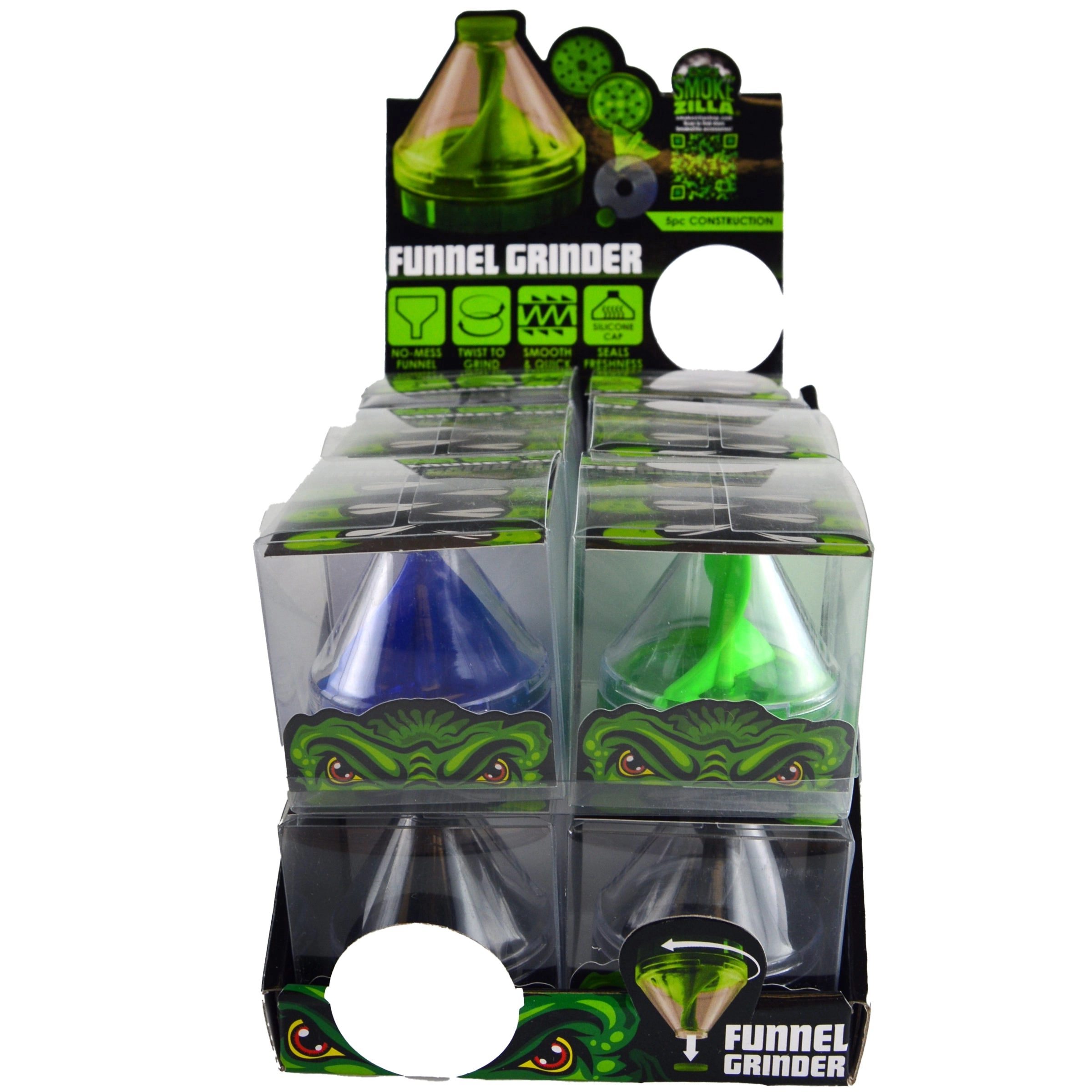 Plastic 5 Piece Funnel Grinder - 12 Pieces Per Retail Ready Display 22805