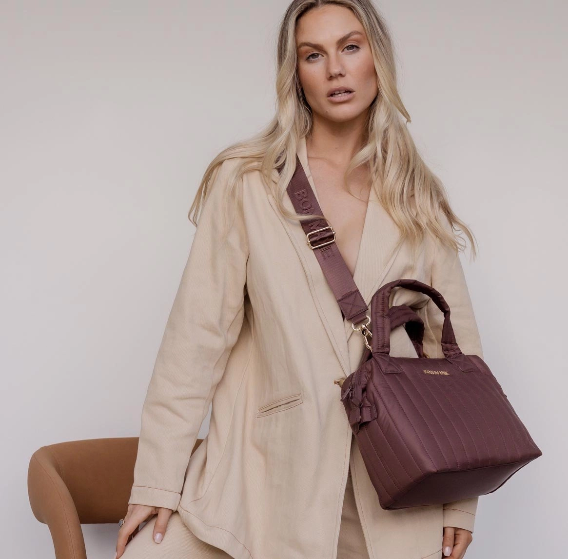 Puffy Pillow Crossbody Bag -- Chocolate