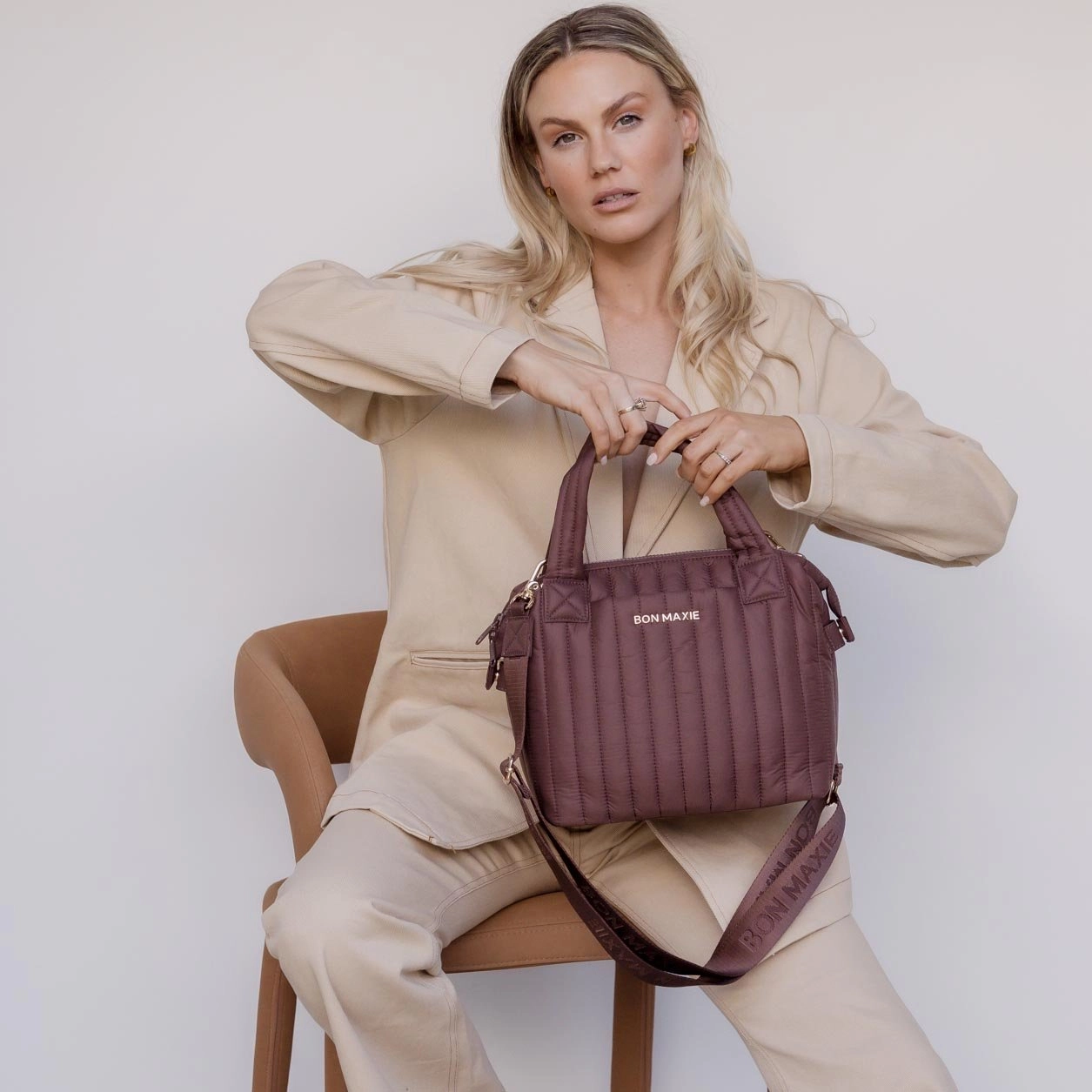 Puffy Pillow Crossbody Bag -- Chocolate
