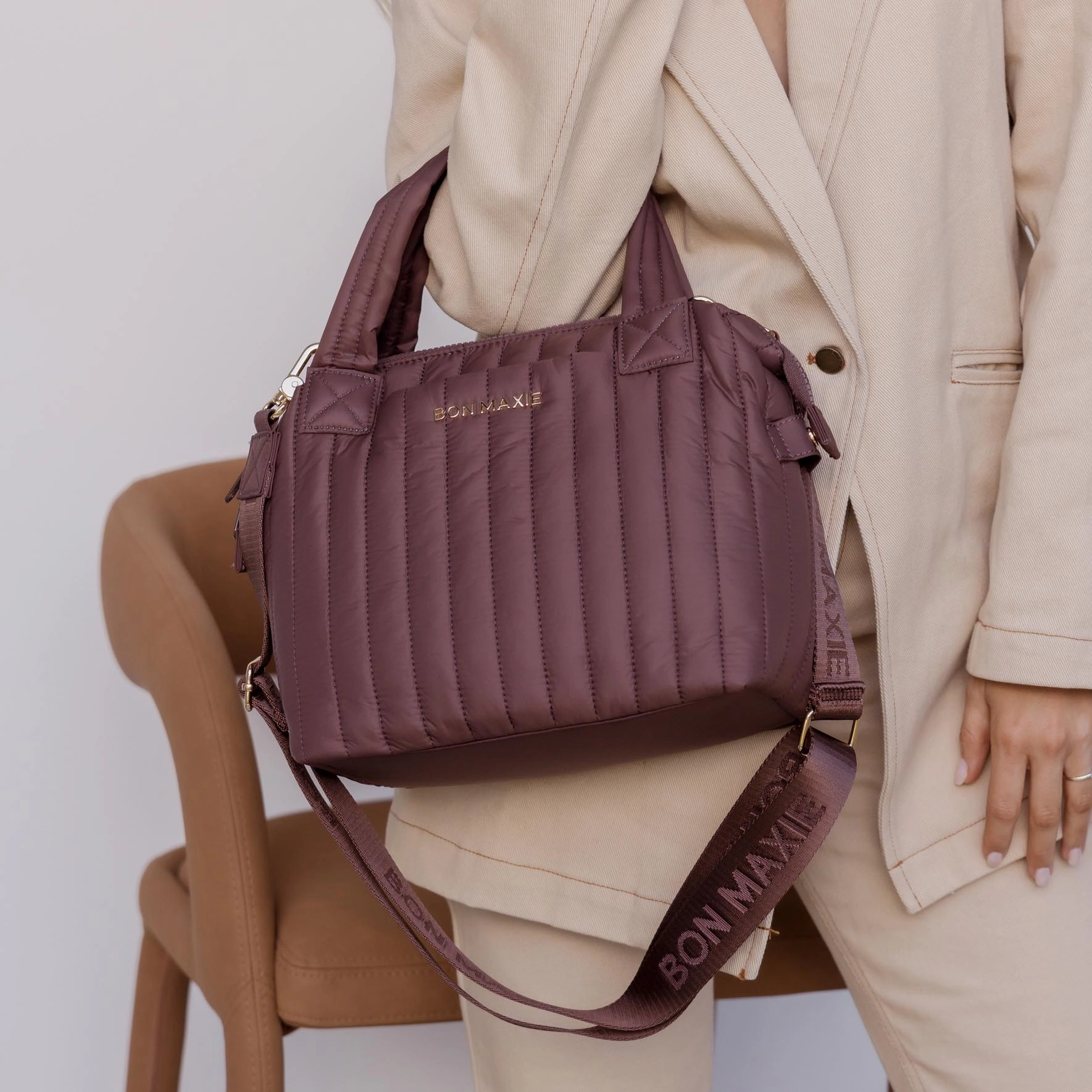 Puffy Pillow Crossbody Bag -- Chocolate
