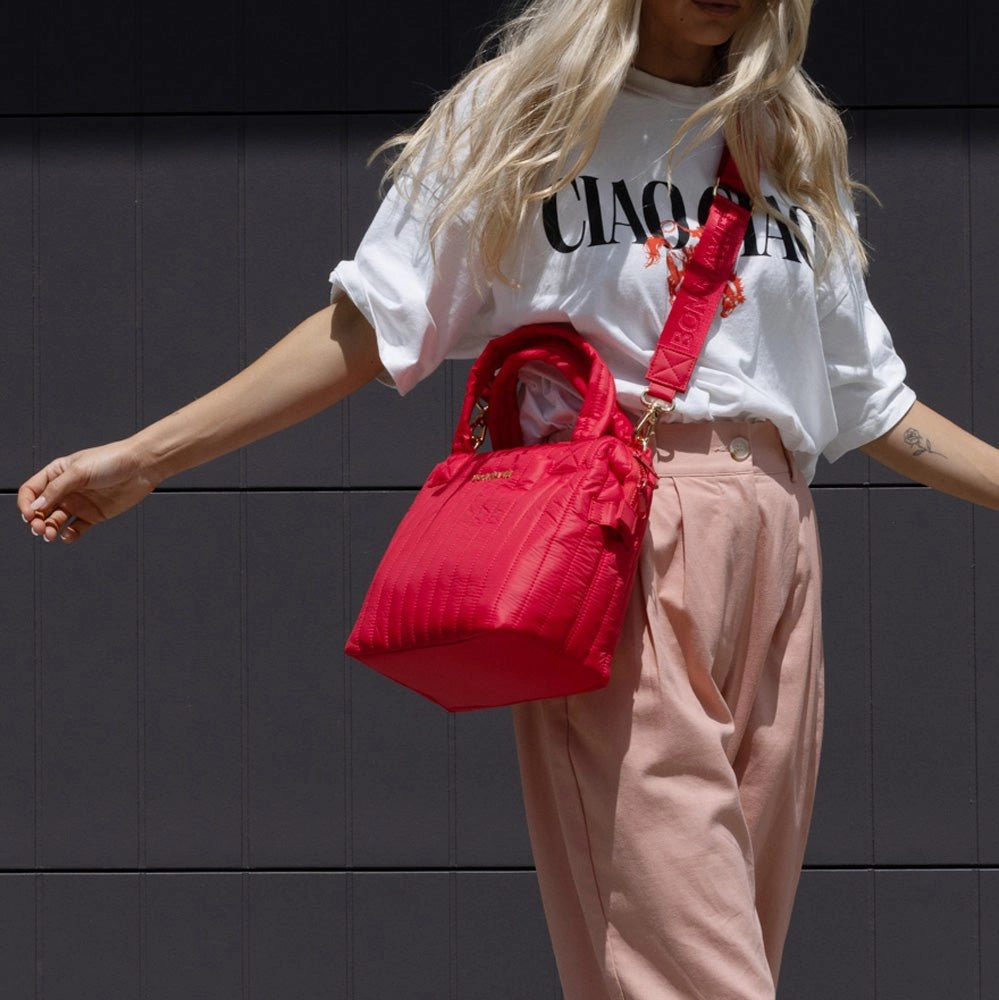 Puffy Pillow Crossbody Bag -- Red