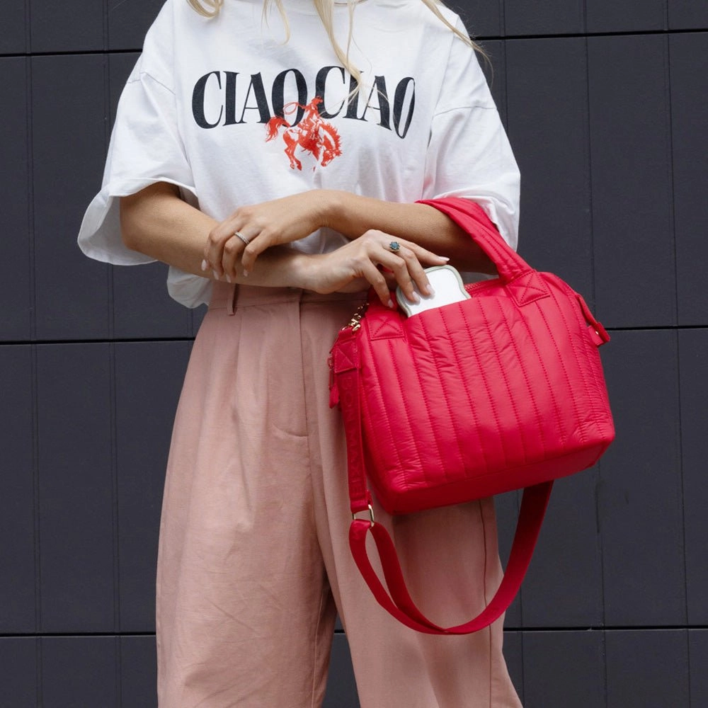 Puffy Pillow Crossbody Bag -- Red