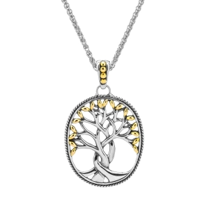 Silver and 18k Gold Tree of Life Pendant