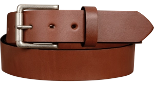 The Maverick: Medium Brown Non Stitched Leather Belt 1.50"