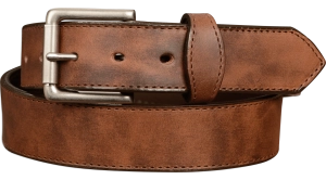 The Rockefeller: Brown Stitched Oil Tanned With Scalloped Ends 1.50"