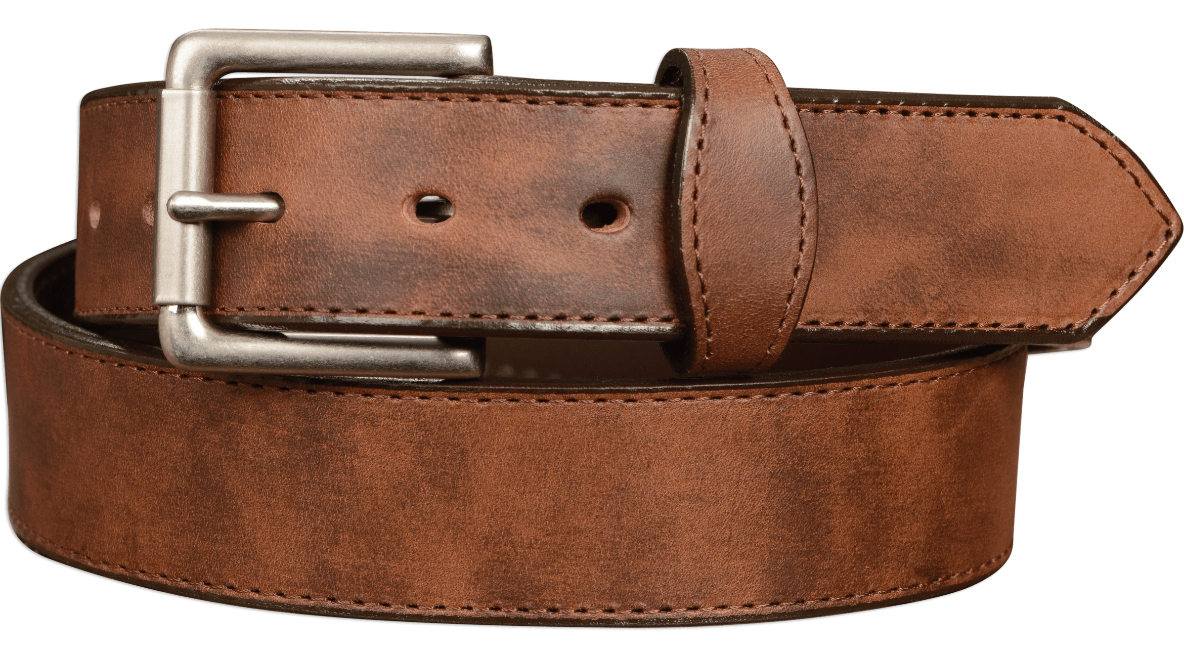 The Rockefeller: Brown Stitched Oil Tanned With Scalloped Ends 1.50"